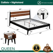 Acacia Wood-Grain Platform Bed Frame — additional product view 24