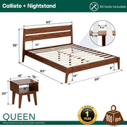 Acacia Wood-Grain Platform Bed Frame — additional product view 33