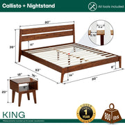 Acacia Wood-Grain Platform Bed Frame — additional product view 32