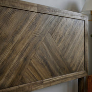 Chevron Parquet Solid Wood Bed Frame