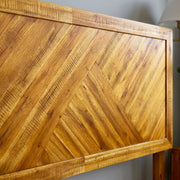 Chevron Parquet Solid Wood Bed Frame