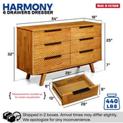 Carved Hevea Wood Six-Drawer Dresser — additional product view 12