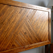 Chevron Parquet Solid Wood Bed Frame