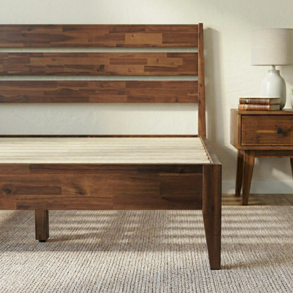 Acacia Wood Slat Bed Frame