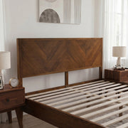 Chevron Hevea Wood Platform Bed