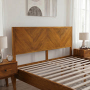 Chevron Hevea Wood Platform Bed