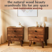 Two-Drawer Solid Wood Nightstand