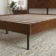 Chevron Hevea Wood Platform Bed