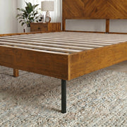 Chevron Hevea Wood Platform Bed