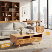 Carved Rubberwood Storage Coffee Table — additional product view 26