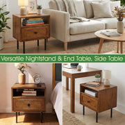 Solid Wood Single-Drawer Nightstand