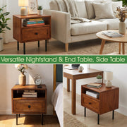 Solid Wood Single-Drawer Nightstand