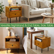 Solid Wood Single-Drawer Nightstand