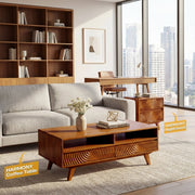 Carved Rubberwood Storage Coffee Table — additional product view 17