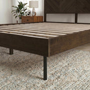 Chevron Hevea Wood Platform Bed