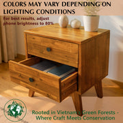 Two-Drawer Solid Wood Nightstand