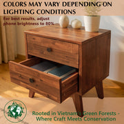 Two-Drawer Solid Wood Nightstand