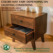 Two-Drawer Solid Wood Nightstand