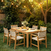 Rope-Woven Eucalyptus Outdoor Armchair