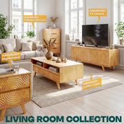 Carved Rubberwood Storage Coffee Table — additional product view 27
