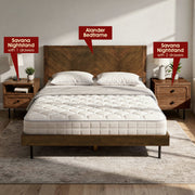 Hevea Wood 2-Drawer Nightstand