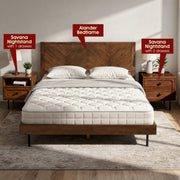 Hevea Wood 2-Drawer Nightstand