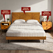 Hevea Wood 2-Drawer Nightstand