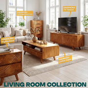 Carved Rubberwood Storage Coffee Table — additional product view 18