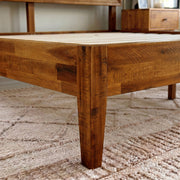 Chevron Parquet Solid Wood Bed Frame
