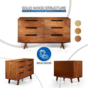 Carved Hevea Wood Six-Drawer Dresser — additional product view 24
