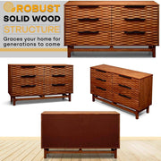 Wave-Front Solid Wood Six-Drawer Dresser — additional product view 12