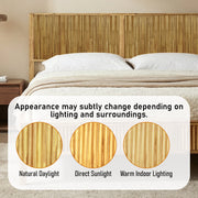 Fluted Acacia Wood Bed Frame