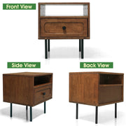 Solid Wood Single-Drawer Nightstand