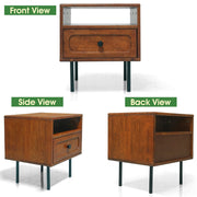 Solid Wood Single-Drawer Nightstand