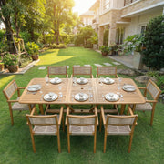 Rope-Woven Eucalyptus Outdoor Armchair Set