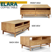 Carved Rubberwood Storage Coffee Table — additional product view 28