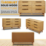 Wave-Front Solid Wood Six-Drawer Dresser — alternate view or variant option