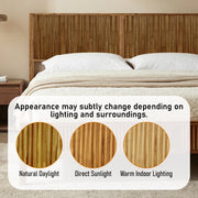 Fluted Acacia Wood Bed Frame