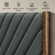 Chevron Upholstered Wood Platform Bed