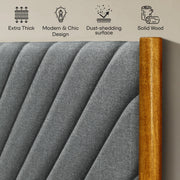 Chevron Upholstered Wood Platform Bed