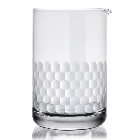 Honeycomb-Cut Handblown Mixing Glass