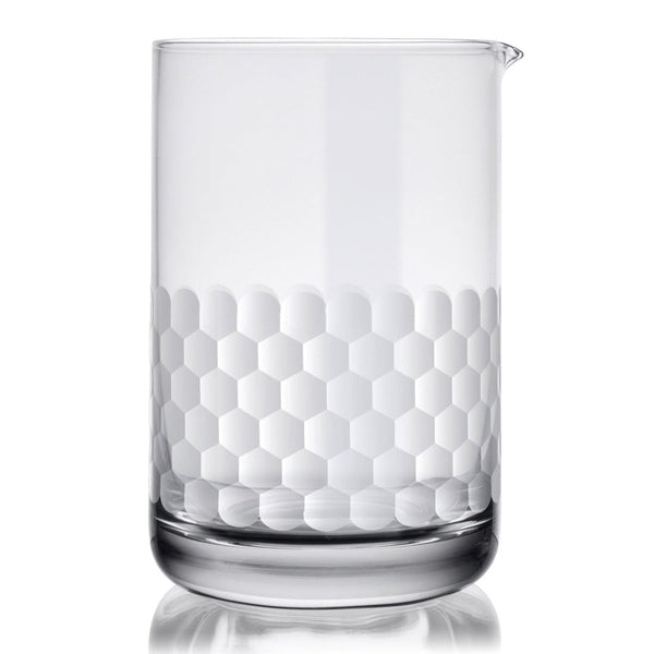Honeycomb-Cut Handblown Mixing Glass