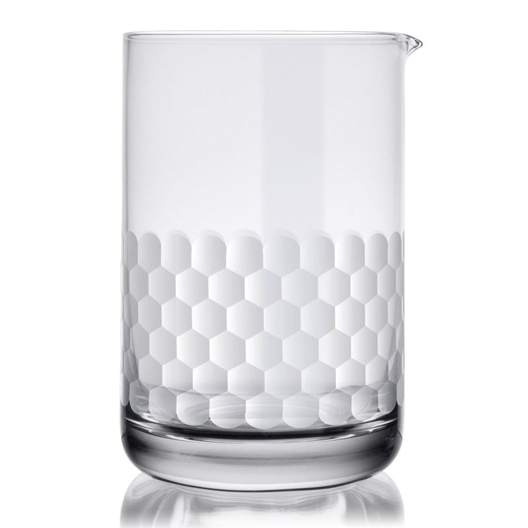 Honeycomb-Cut Handblown Mixing Glass