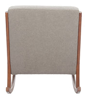 Boucle Upholstered Wood Rocking Chair — back and side profile detail