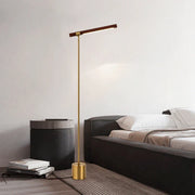 Wood-Grain Bar LED Floor Lamp