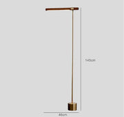 Wood-Grain Bar LED Floor Lamp