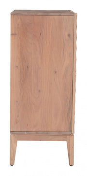 Carved Acacia Two-Door Storage Cabinet — alternate view or variant option