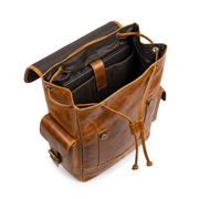 Warm Amber Buffalo Leather 15-Inch Laptop Backpack
