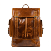 Warm Amber Buffalo Leather 15-Inch Laptop Backpack