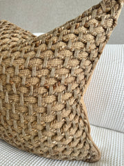 Braided Jute Woven Pillow Cover — packaging and unboxing view